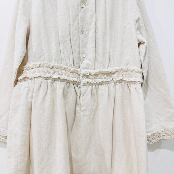 Bonpoint little girls cotton and wool cottagecore Cream Long Sleeve Dress NEW - Picture 8 of 9